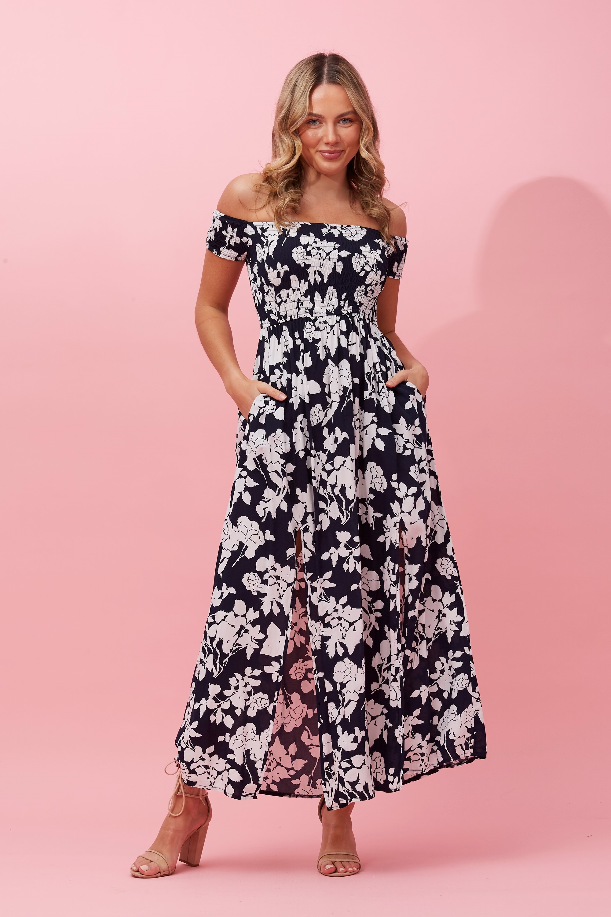 ROBIN LONG OFF SHOULDER FLORAL MAXI 