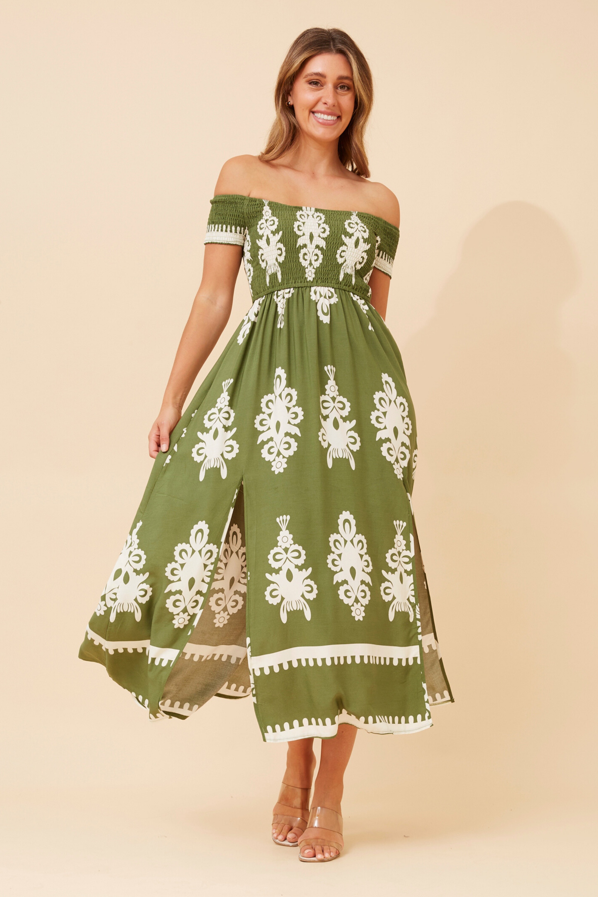 ROBIN OFF-SHOULDER MAXI RESS