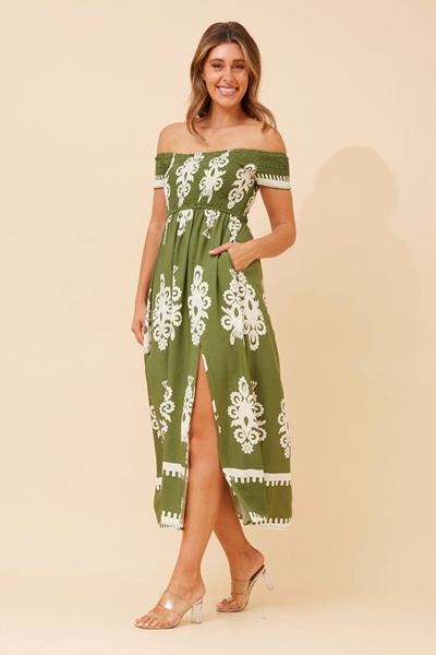 ROBIN OFF-SHOULDER MAXI RESS