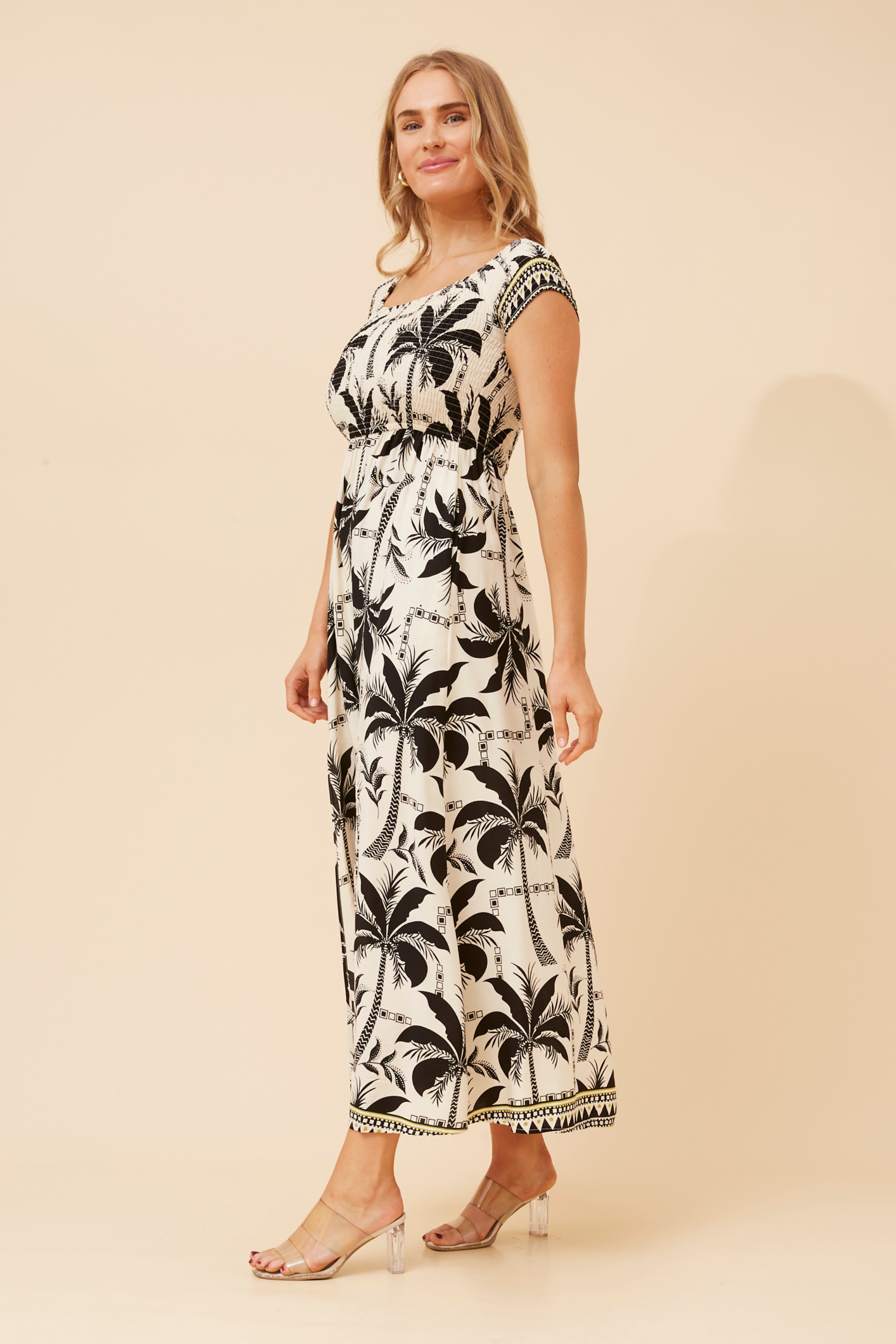 ROBIN PALM TREE PRINT DRESS