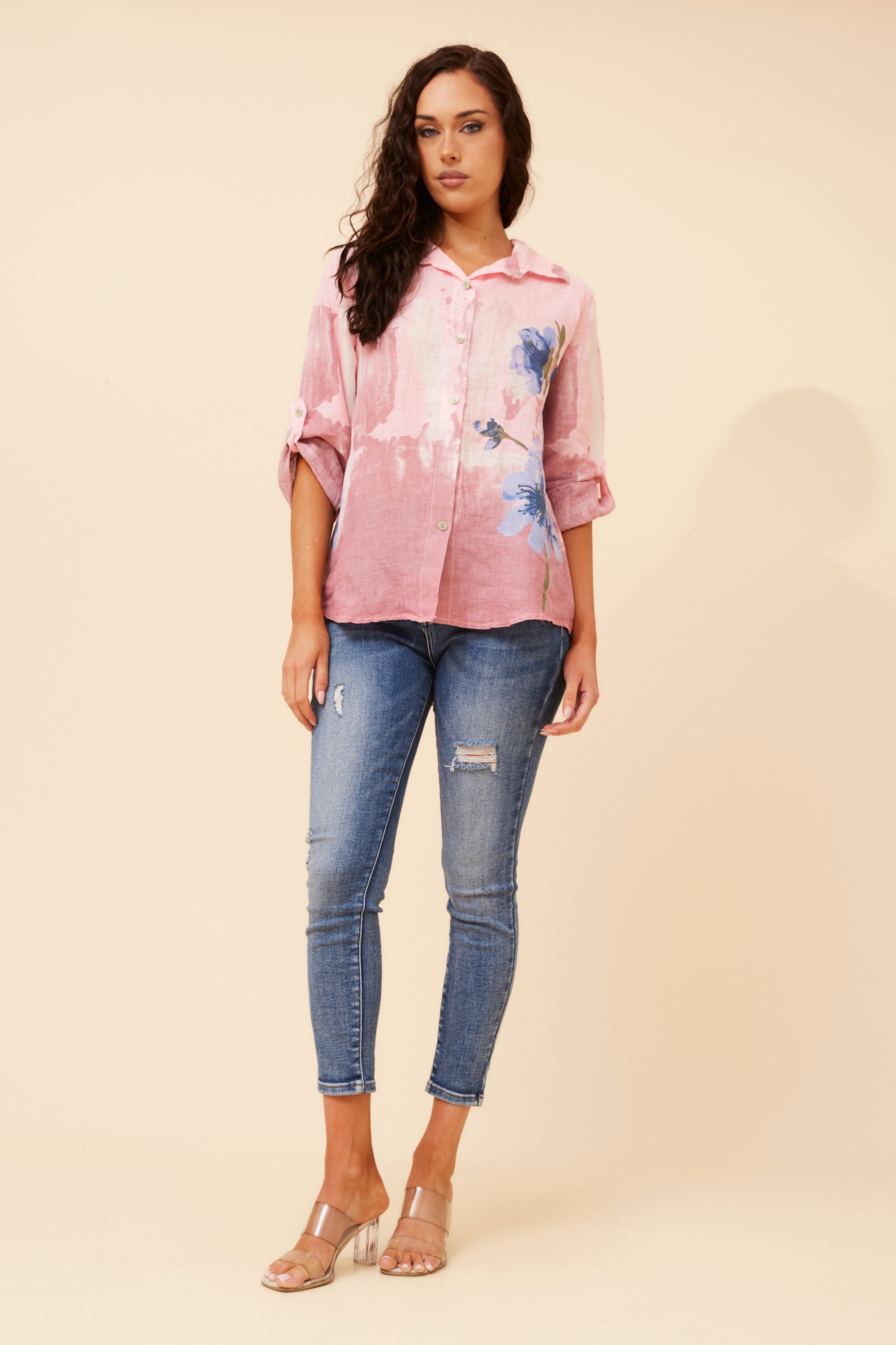 ROCCO FLORAL LINEN TOP