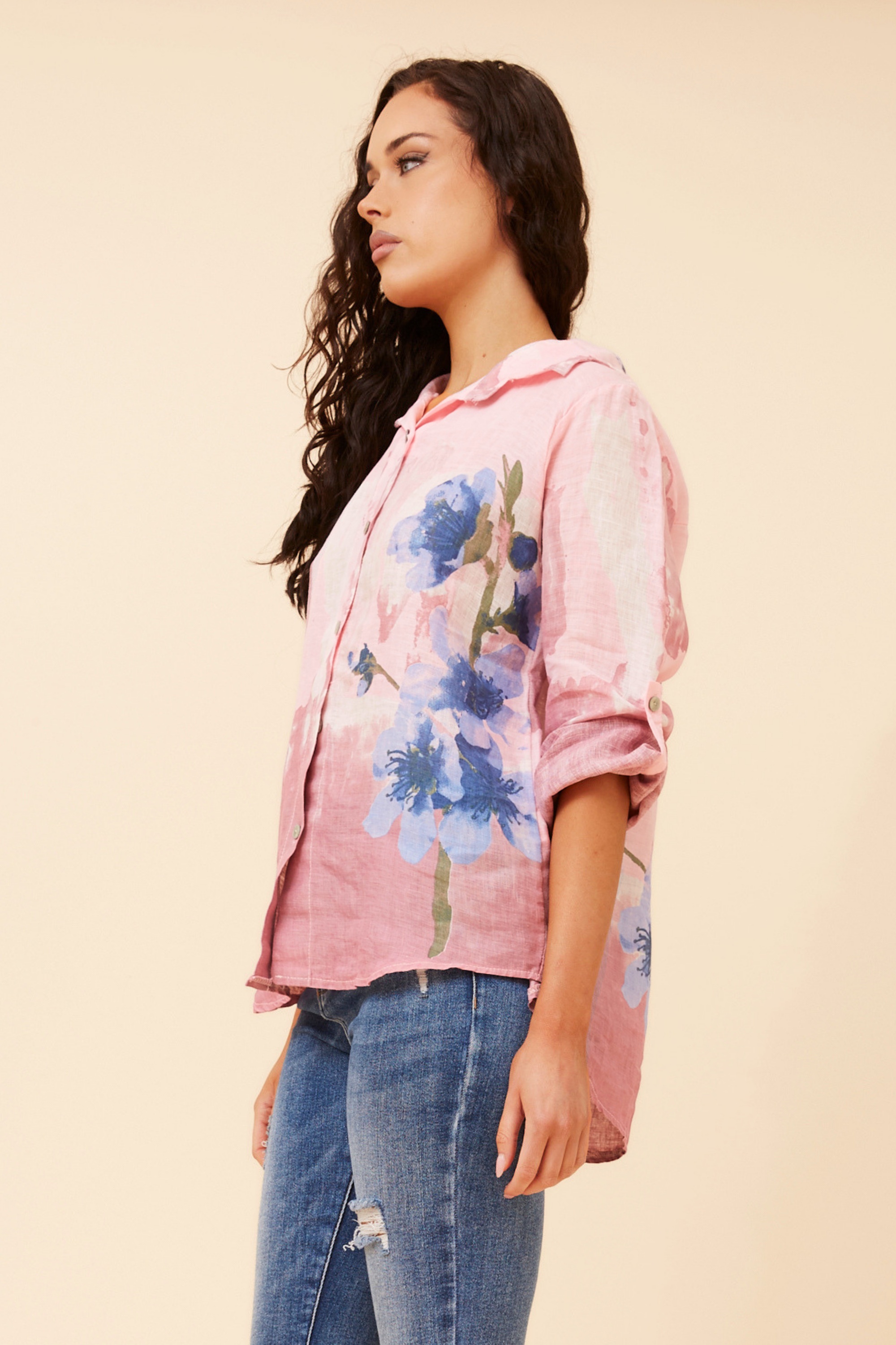 ROCCO FLORAL LINEN TOP