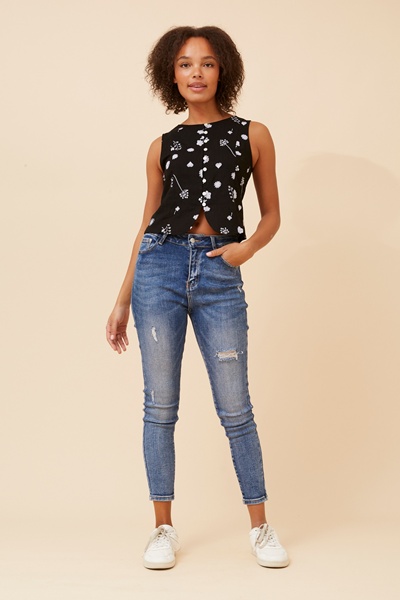 ROCH FLORAL EMBROIDERED VEST