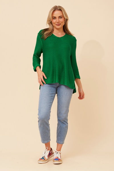 ROHANA SOLID KNIT PULLOVER