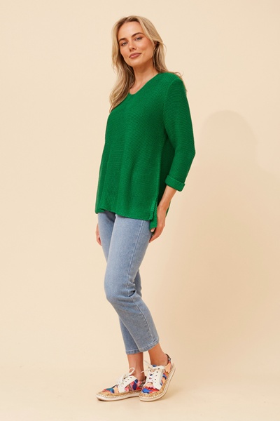 ROHANA SOLID KNIT PULLOVER
