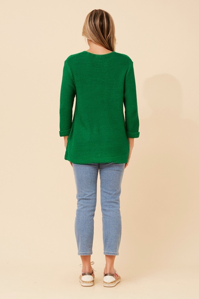 ROHANA SOLID KNIT PULLOVER