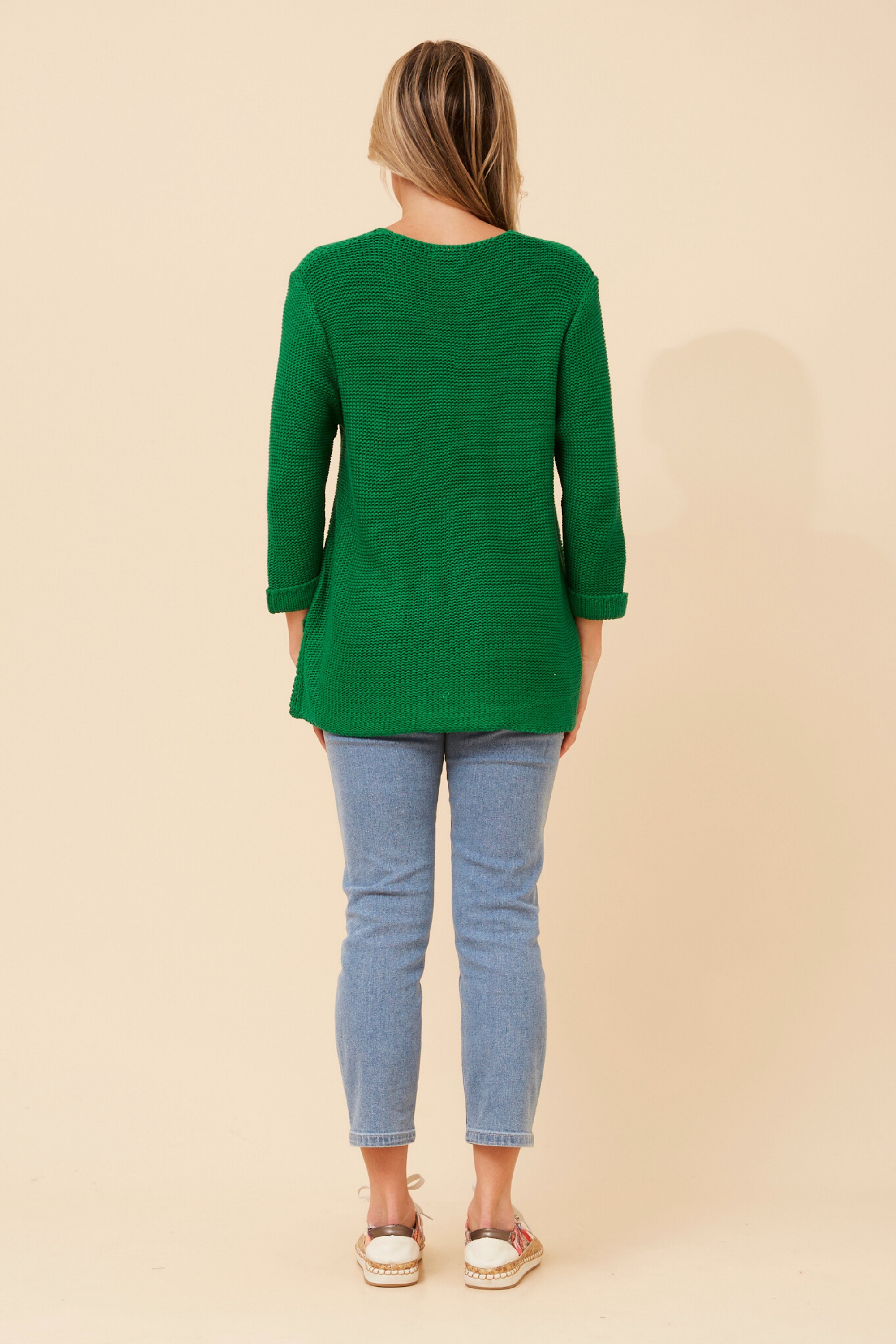 ROHANA SOLID KNIT PULLOVER