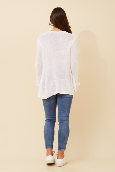 ROHANA SOLID KNIT PULLOVER