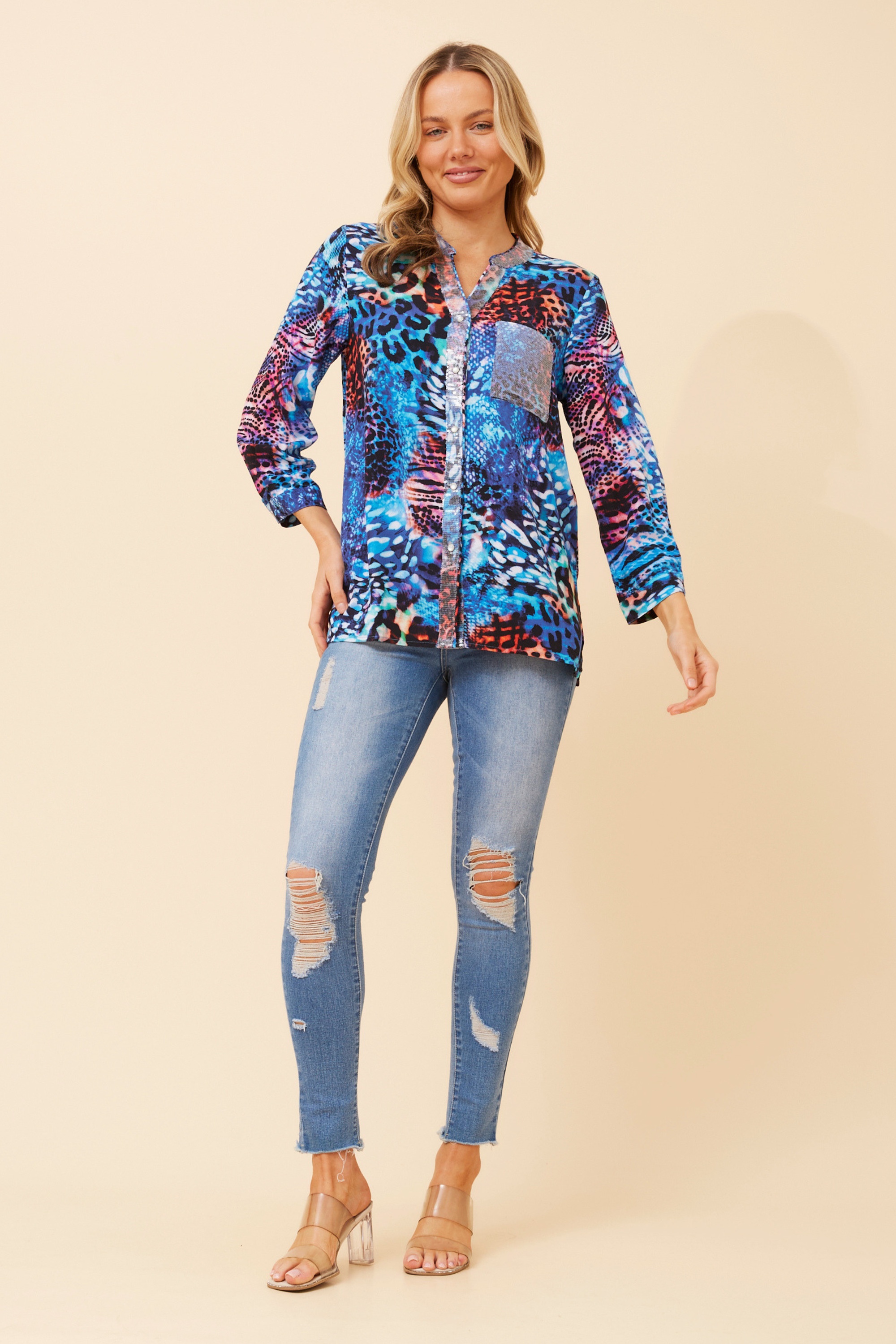 ROJIN ANIMAL PRINT BLOUSE