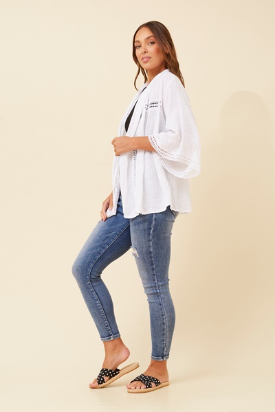 ROMILA LACE LINEN CARDIGAN