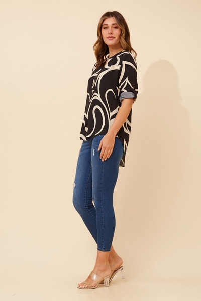 ROMINA ABSTRACT PRINT BLOUSE