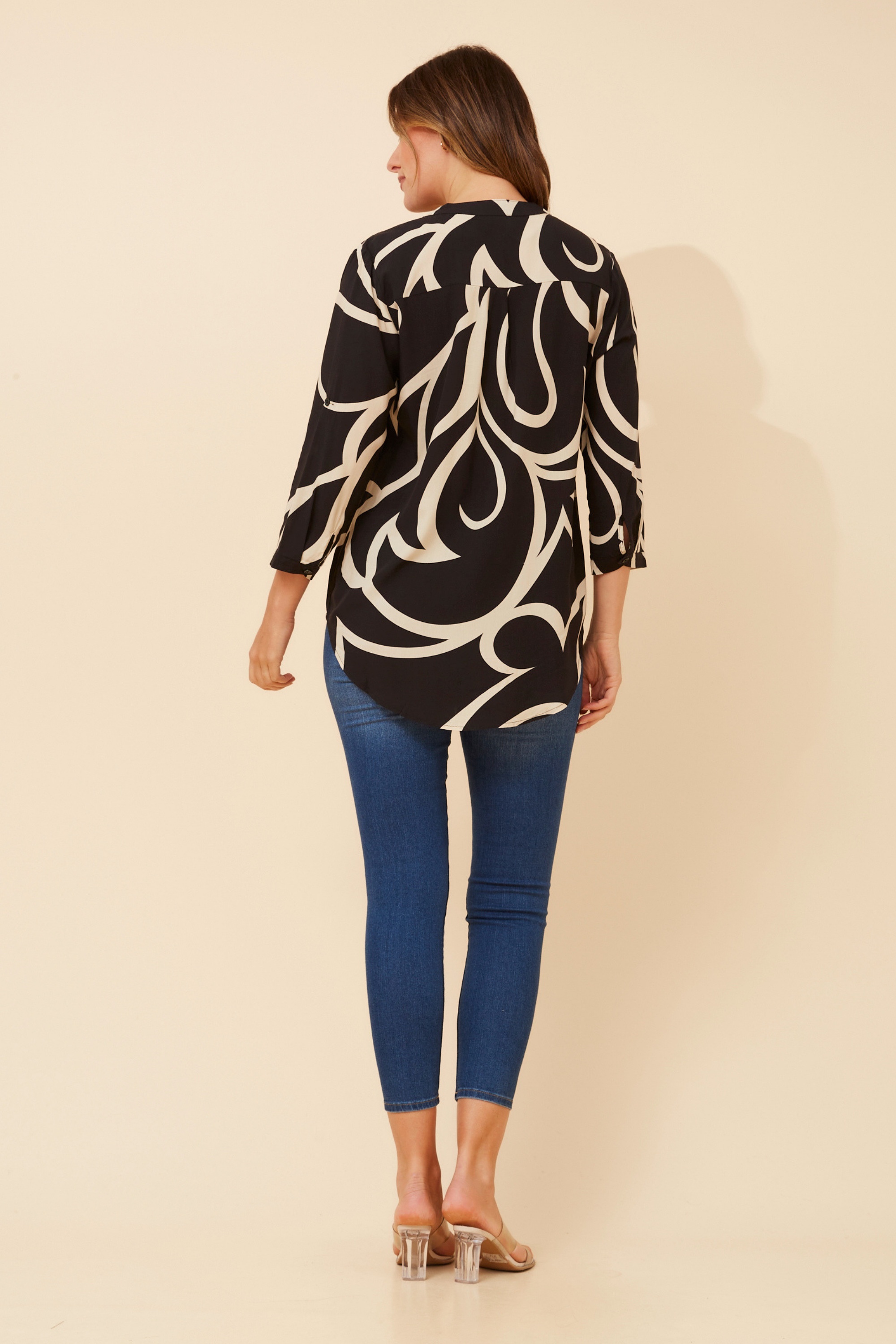 ROMINA ABSTRACT PRINT BLOUSE