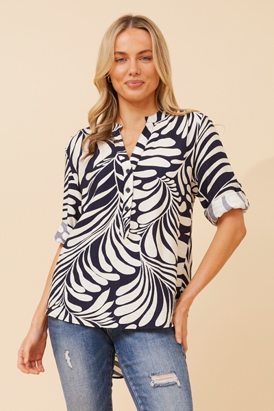 ROMINA ABSTRACT PRINT BLOUSE