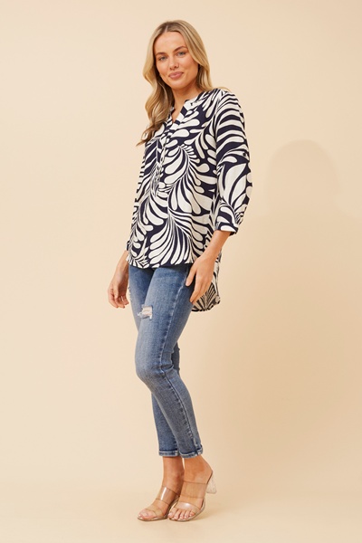 ROMINA ABSTRACT PRINT BLOUSE