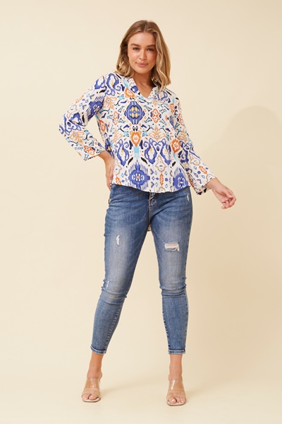 ROMINA ABSTRACT PRINT BLOUSE