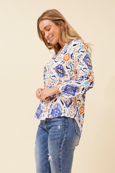 ROMINA ABSTRACT PRINT BLOUSE