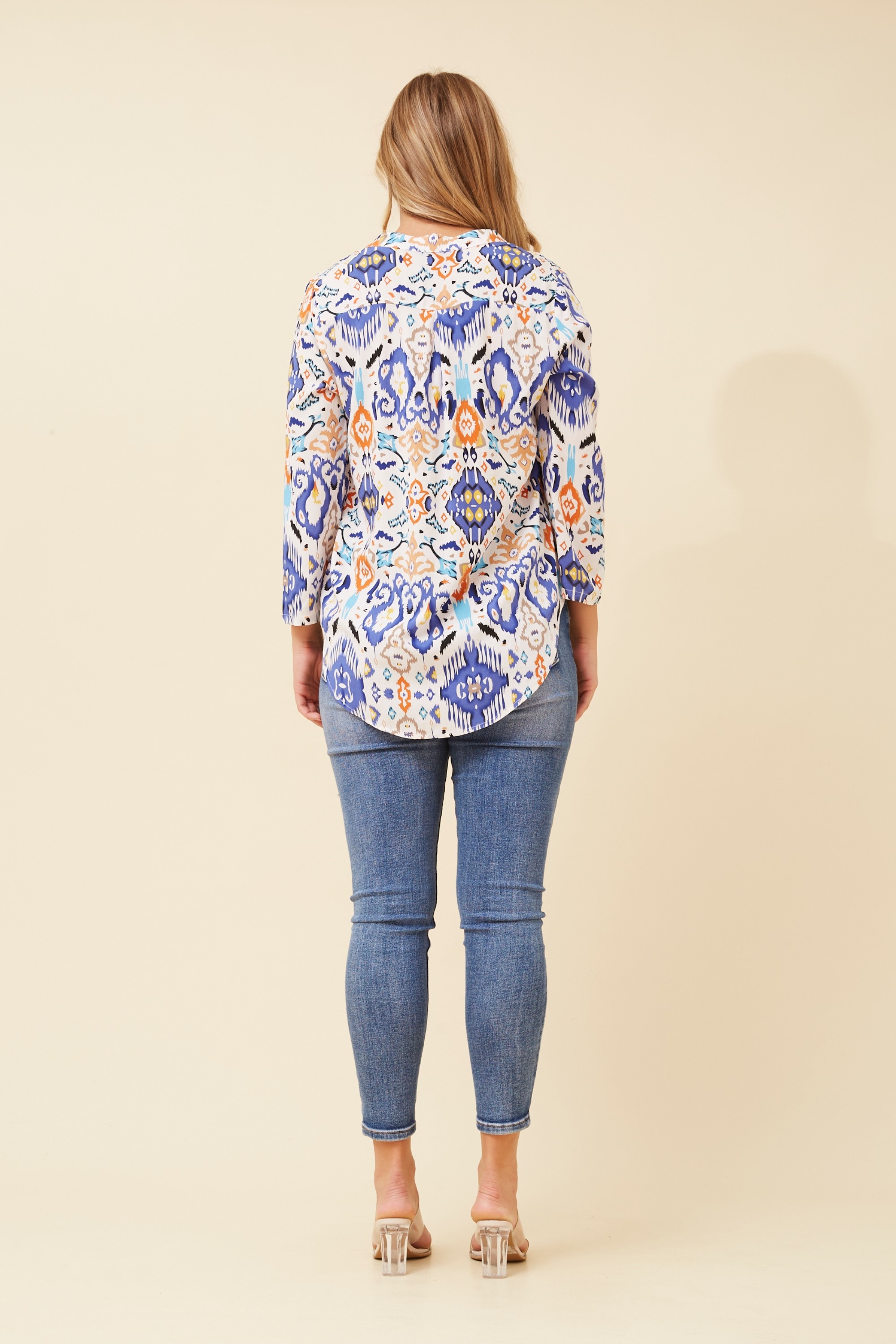 ROMINA ABSTRACT PRINT BLOUSE