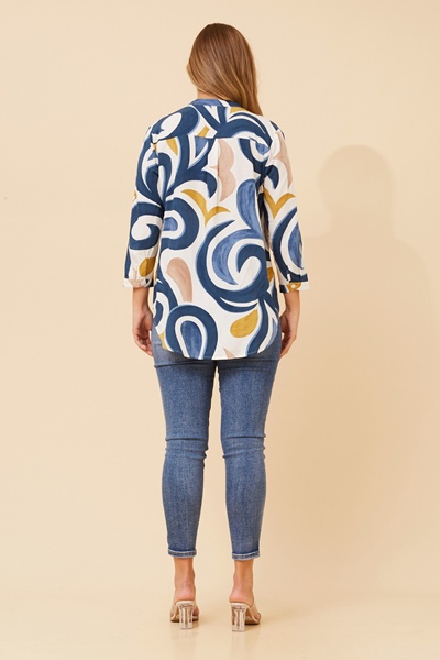 ROMINA ABSTRACT PRINT BLOUSE
