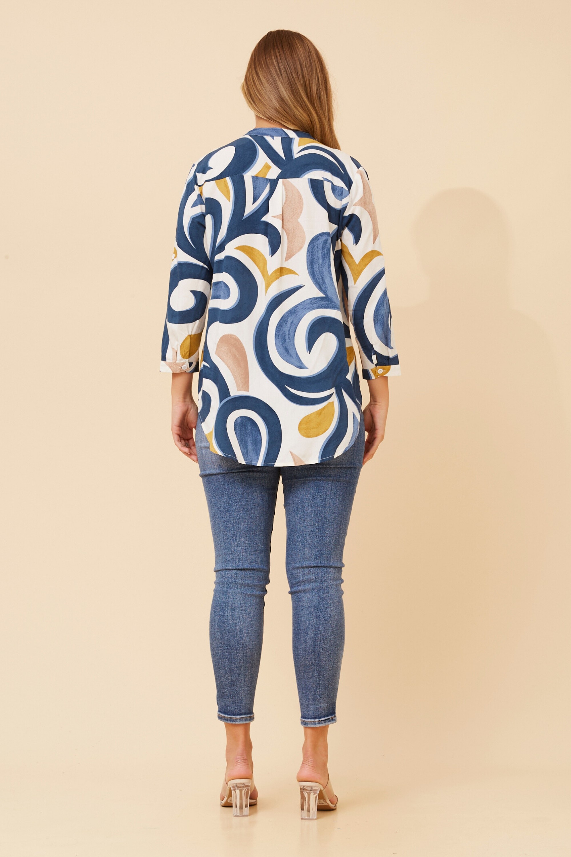 ROMINA ABSTRACT PRINT BLOUSE