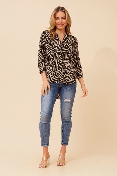 ROMINA ABSTRACT PRINT BLOUSE