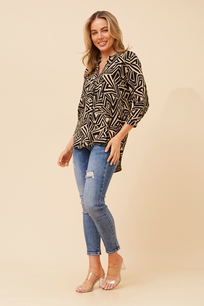 ROMINA ABSTRACT PRINT BLOUSE
