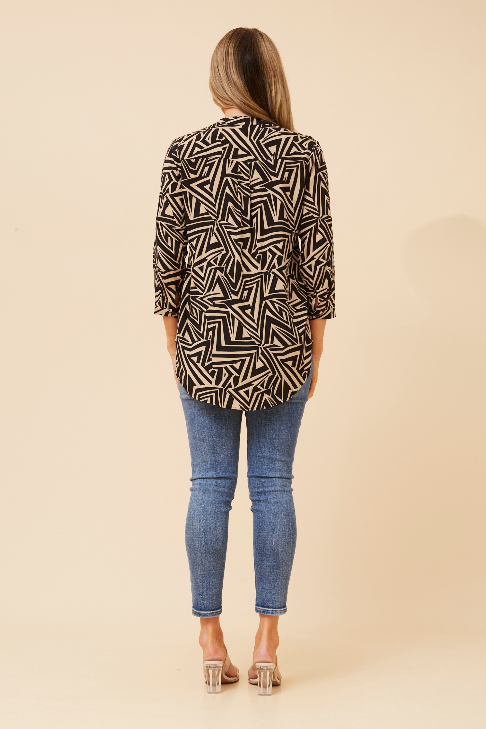 ROMINA ABSTRACT PRINT BLOUSE