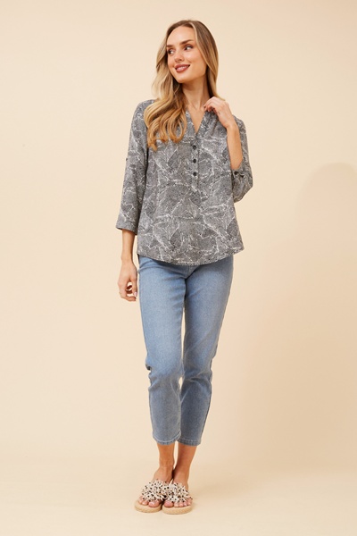 ROMINA ABSTRACT PRINT BLOUSE