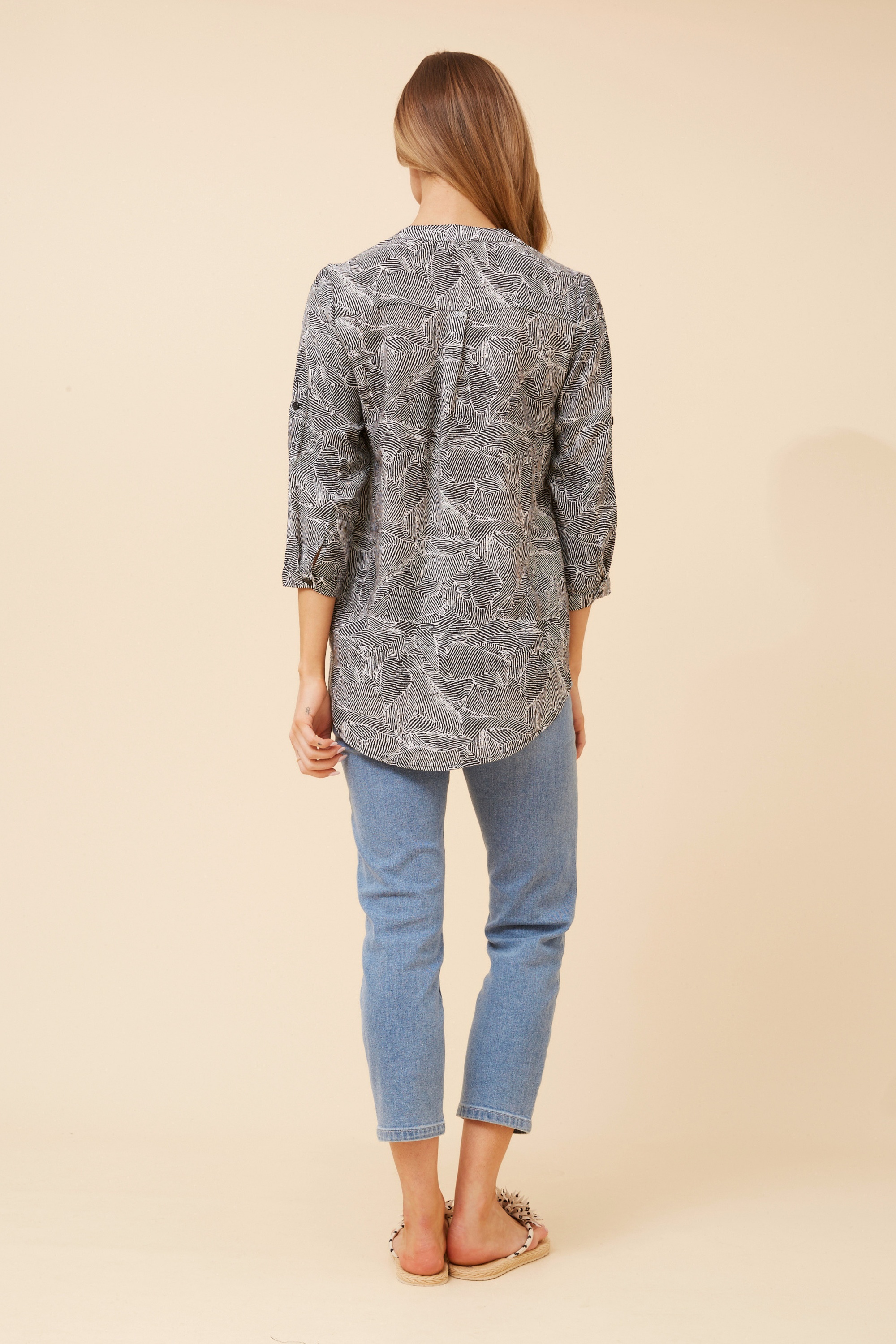 ROMINA ABSTRACT PRINT BLOUSE