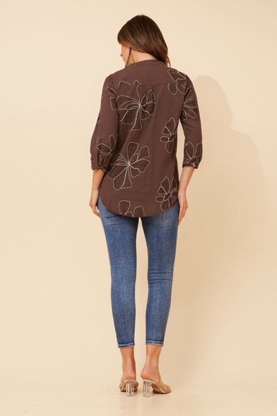 ROMINA FLORAL EMBROIDERED BLOUSE