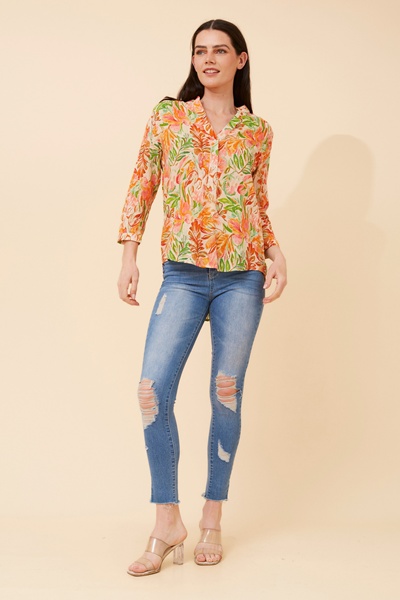 ROMINA LEAF PRINT BLOUSE