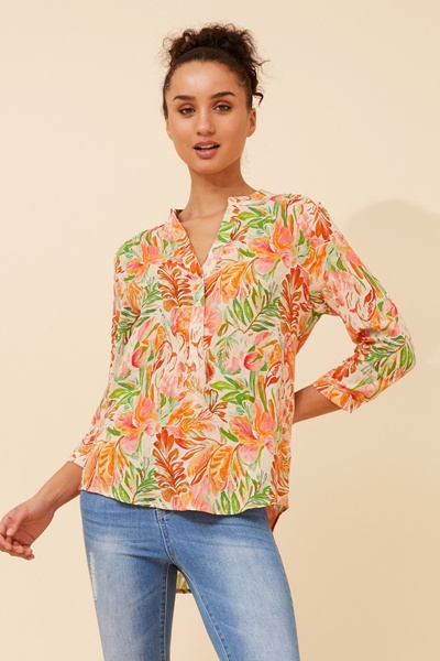 ROMINA LEAF PRINT BLOUSE