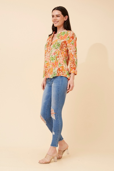 ROMINA LEAF PRINT BLOUSE