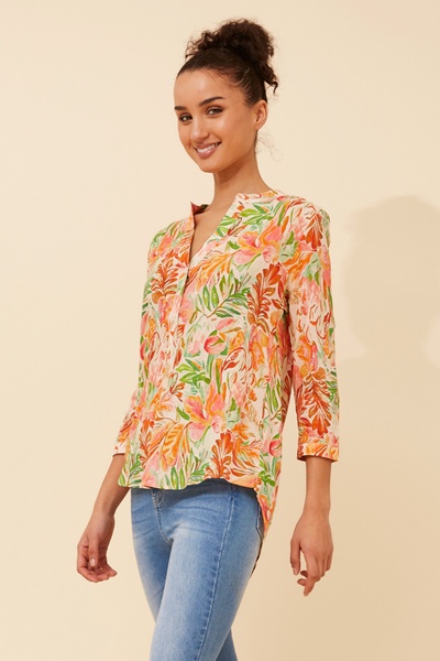 ROMINA LEAF PRINT BLOUSE