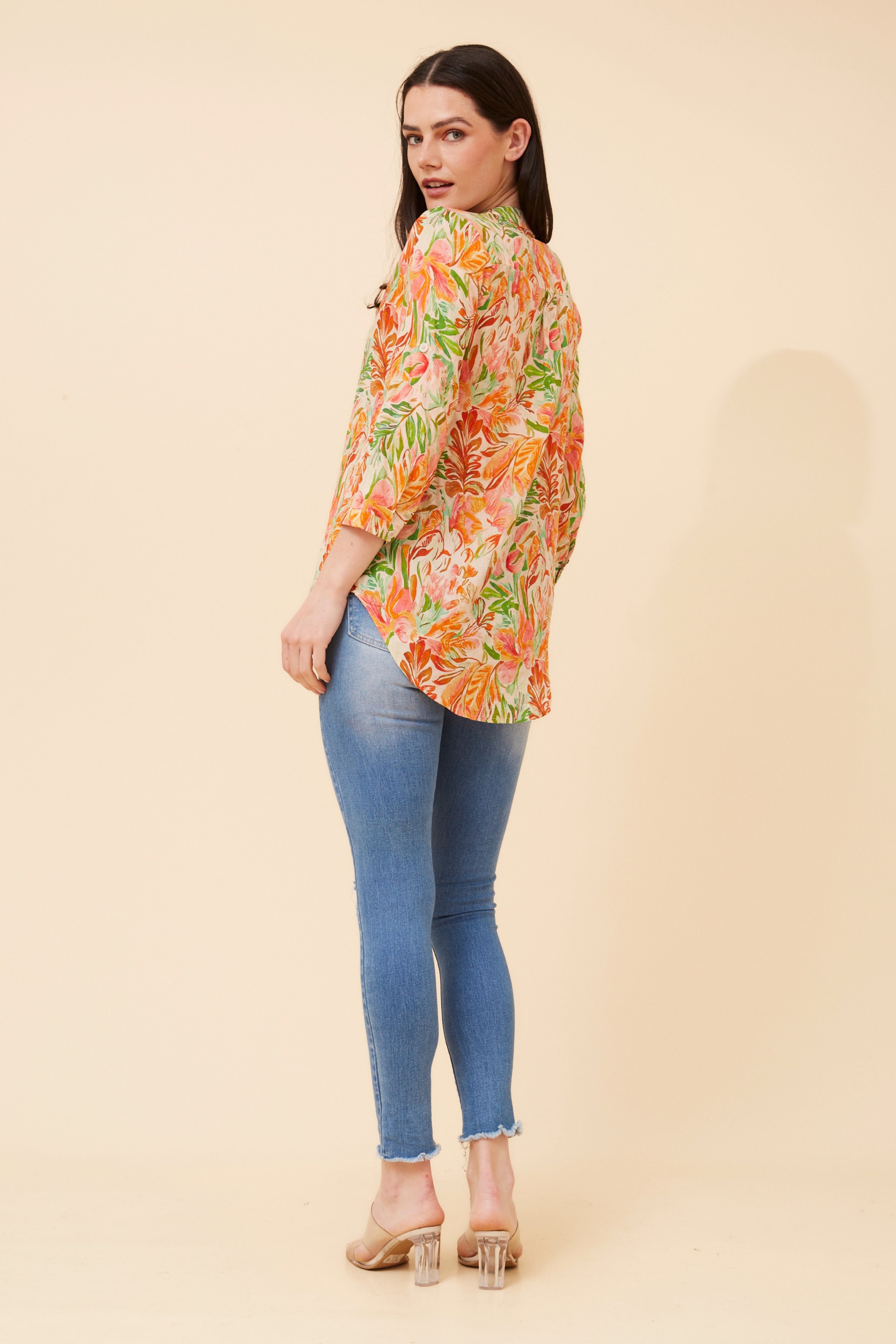 ROMINA LEAF PRINT BLOUSE