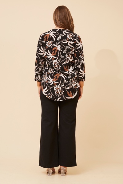 ROMINA PALM PRINT BLOUSE