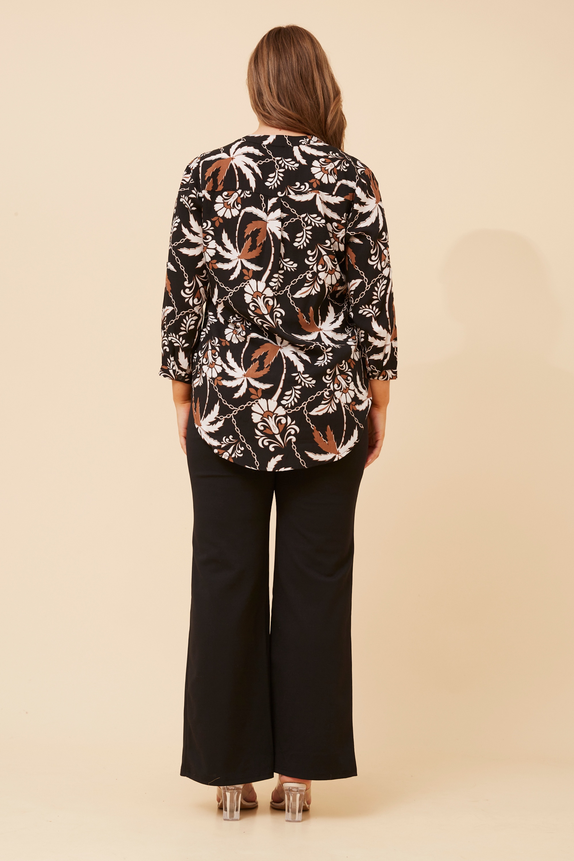 ROMINA PALM PRINT BLOUSE