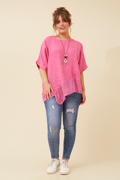 ROMOLA ASYMMETRIC LINEN TOP