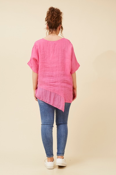 ROMOLA ASYMMETRIC LINEN TOP