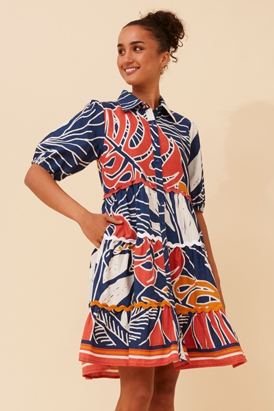 RONIKA ABSTRACT PRINT DRESS
