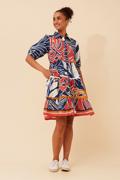 RONIKA ABSTRACT PRINT DRESS