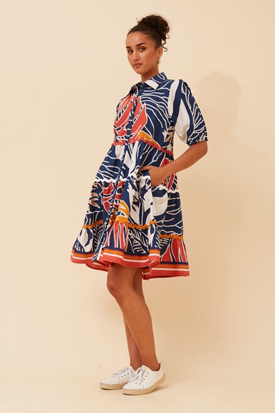 RONIKA ABSTRACT PRINT DRESS