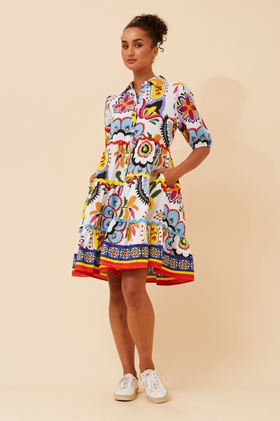 RONIKA ABSTRACT PRINT DRESS
