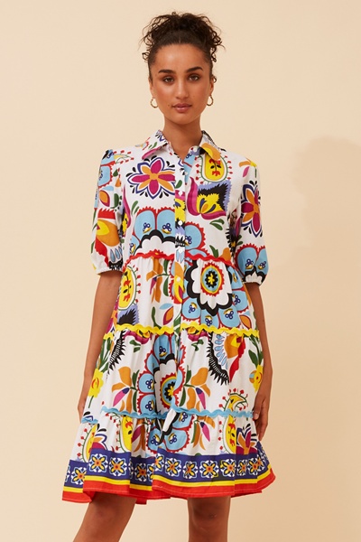 RONIKA ABSTRACT PRINT DRESS