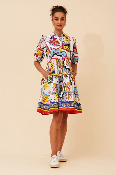 RONIKA ABSTRACT PRINT DRESS