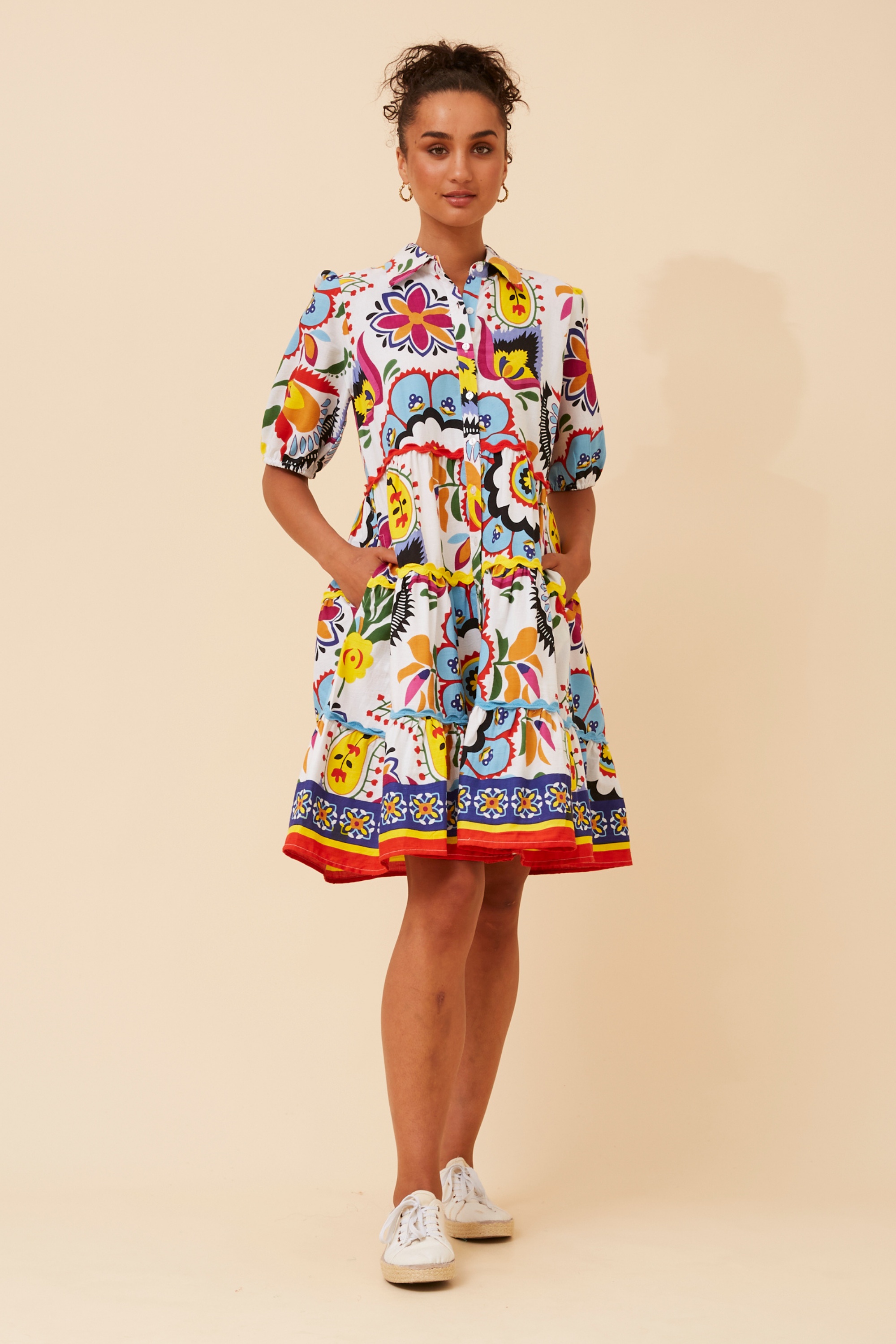 RONIKA ABSTRACT PRINT DRESS
