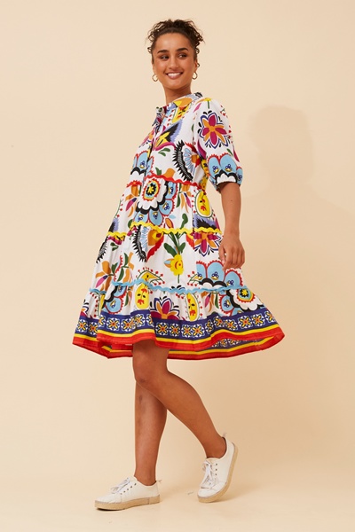 RONIKA ABSTRACT PRINT DRESS