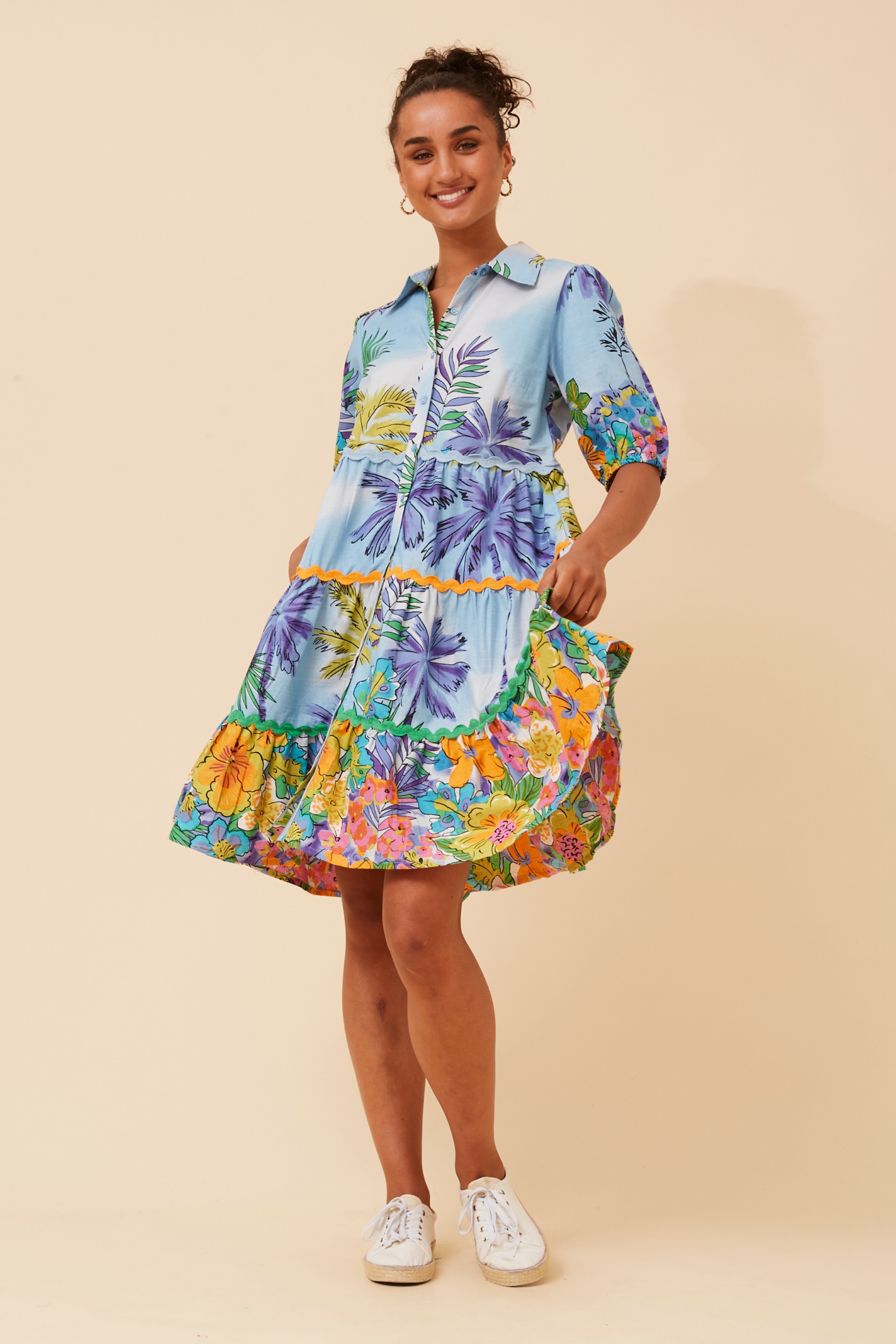 RONIKA TROPICAL PRINT DRESS