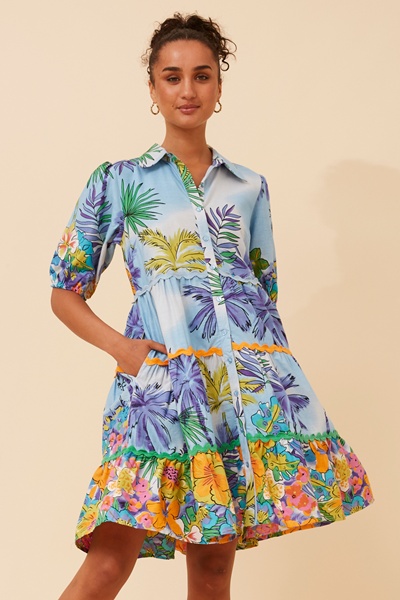 RONIKA TROPICAL PRINT DRESS