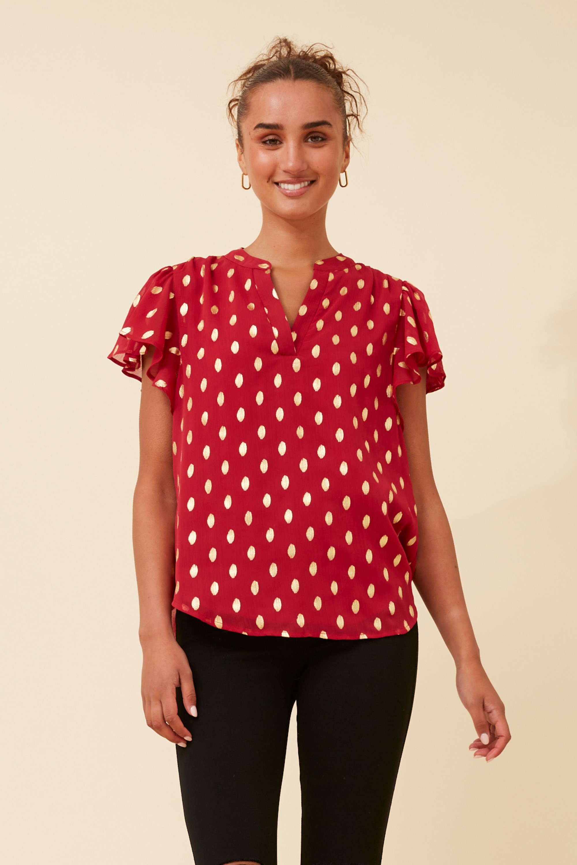 ROSALIND FOIL PRINT TOP