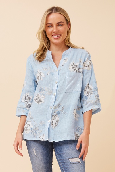 ROSEANNE FLORAL LINEN SHIRT
